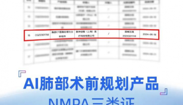 医疗AI产品再获NMPA三类证 数坤科技为肺部精准诊疗赋能